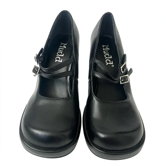 Y2K Mudd Women's Black Mary Jane Platform Heels - Size 7.5 - Picture 5 of 10